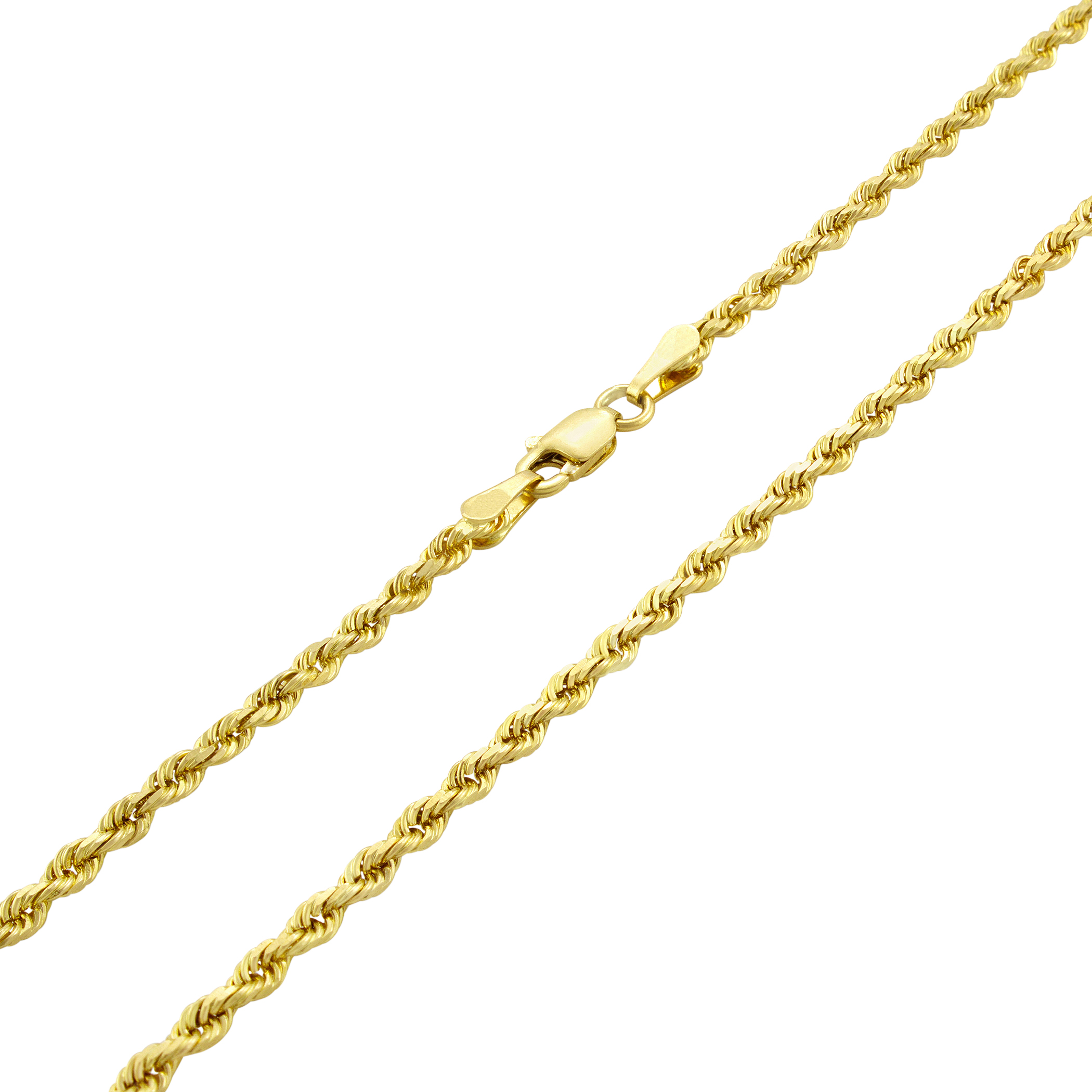 FB Jewels 14K White Yellow and Rose Three Color Gold Stamp Figaro Diamond-Cut Chain Necklace