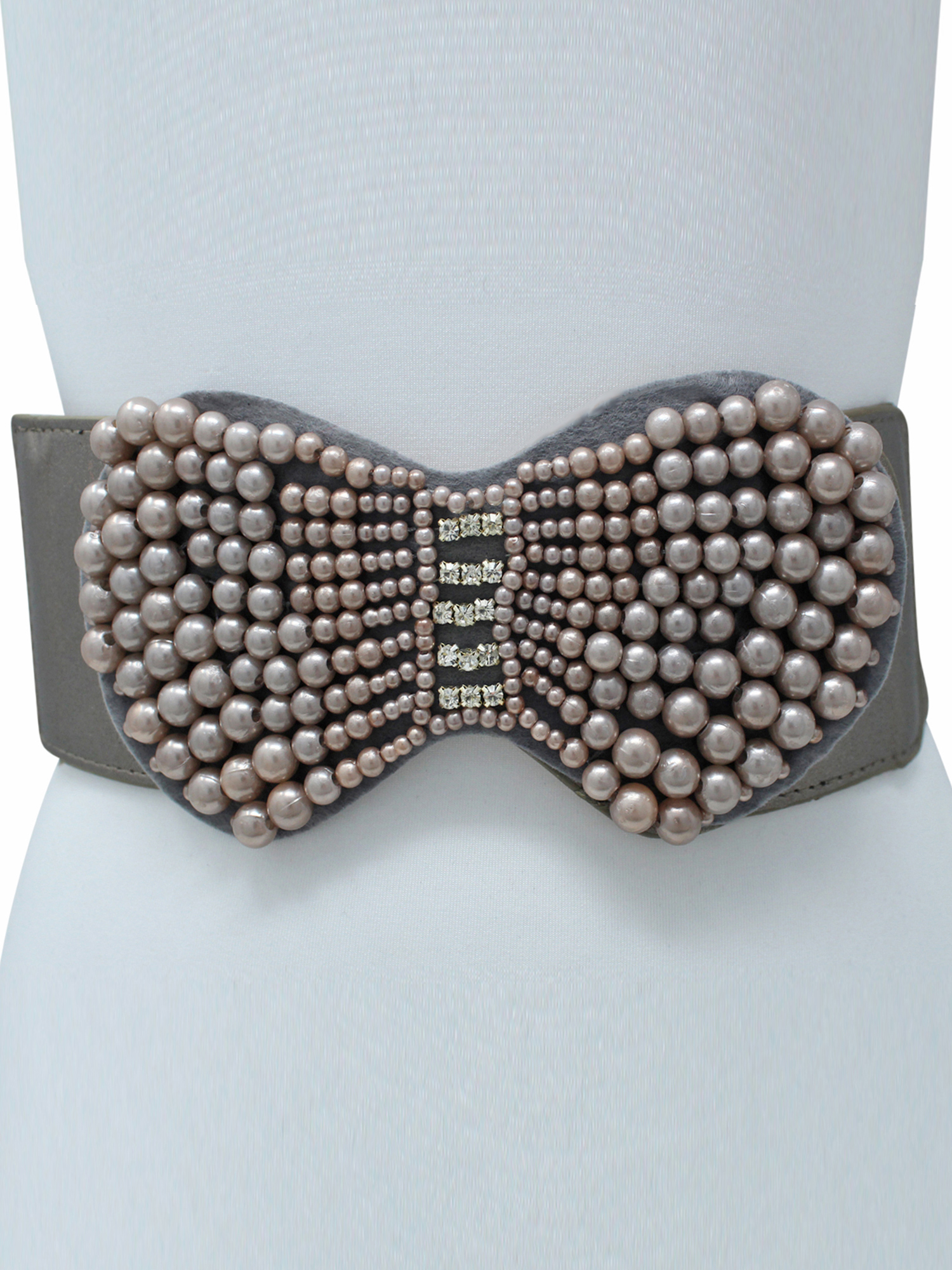 RHINESTONE & PEARL ENCRUSTED ELASTIC WAIST BELT eBay