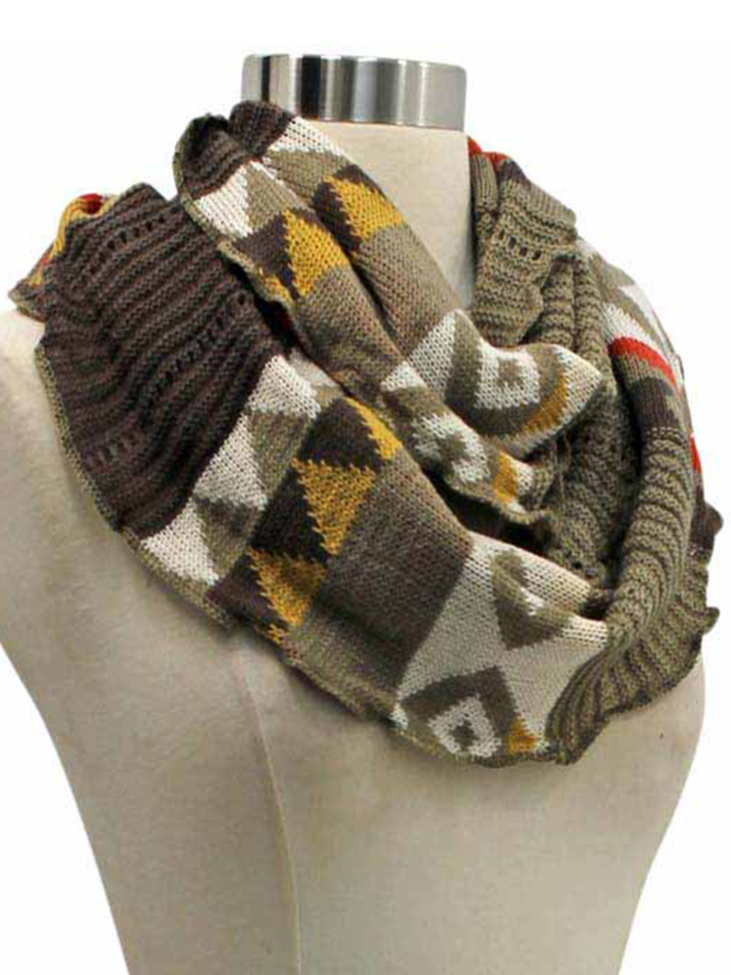 Fashion Knit Crochet Ruffle Wavy Curly Style Infinity Loop Scarf NEW Long