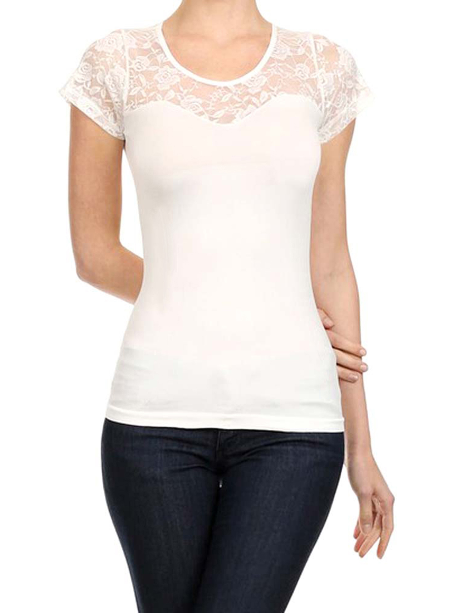 SHORT SLEEVE LACE TOP | eBay