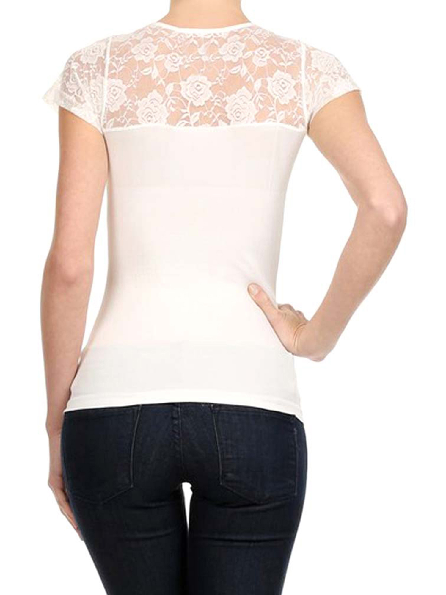 SHORT SLEEVE LACE TOP | eBay