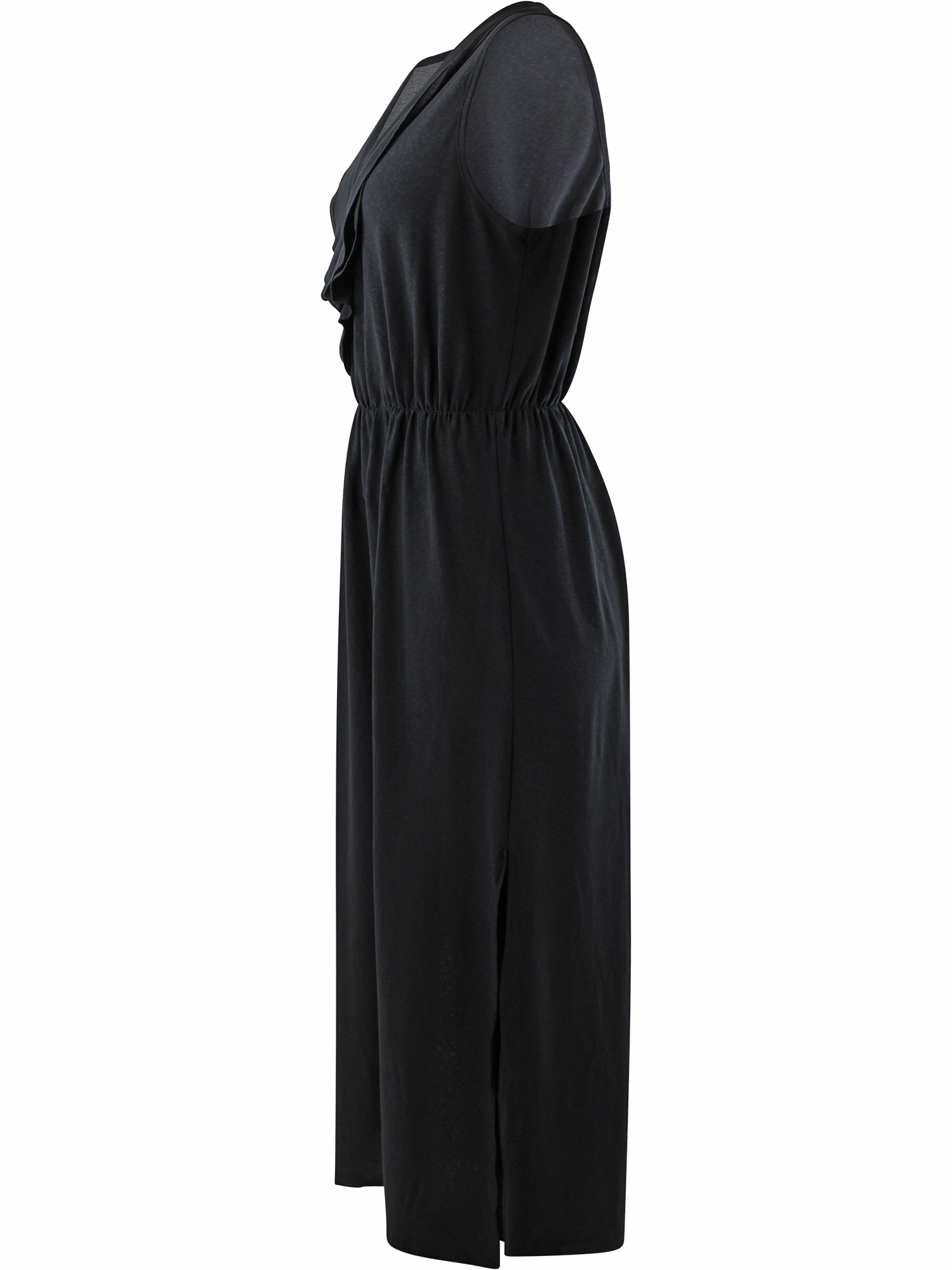 SLEEVELESS RUFFLED NECKLINE MAXI DRESS - Picture 10 of 22
