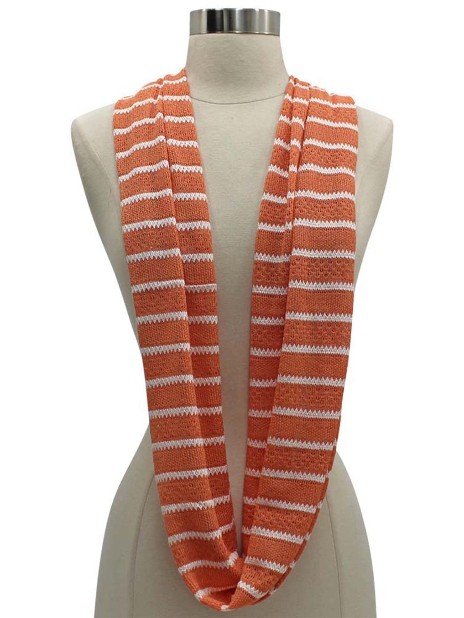 STRIPED COTTON KNIT LIGHTWEIGHT CIRCLE INFINITY SCARF eBay