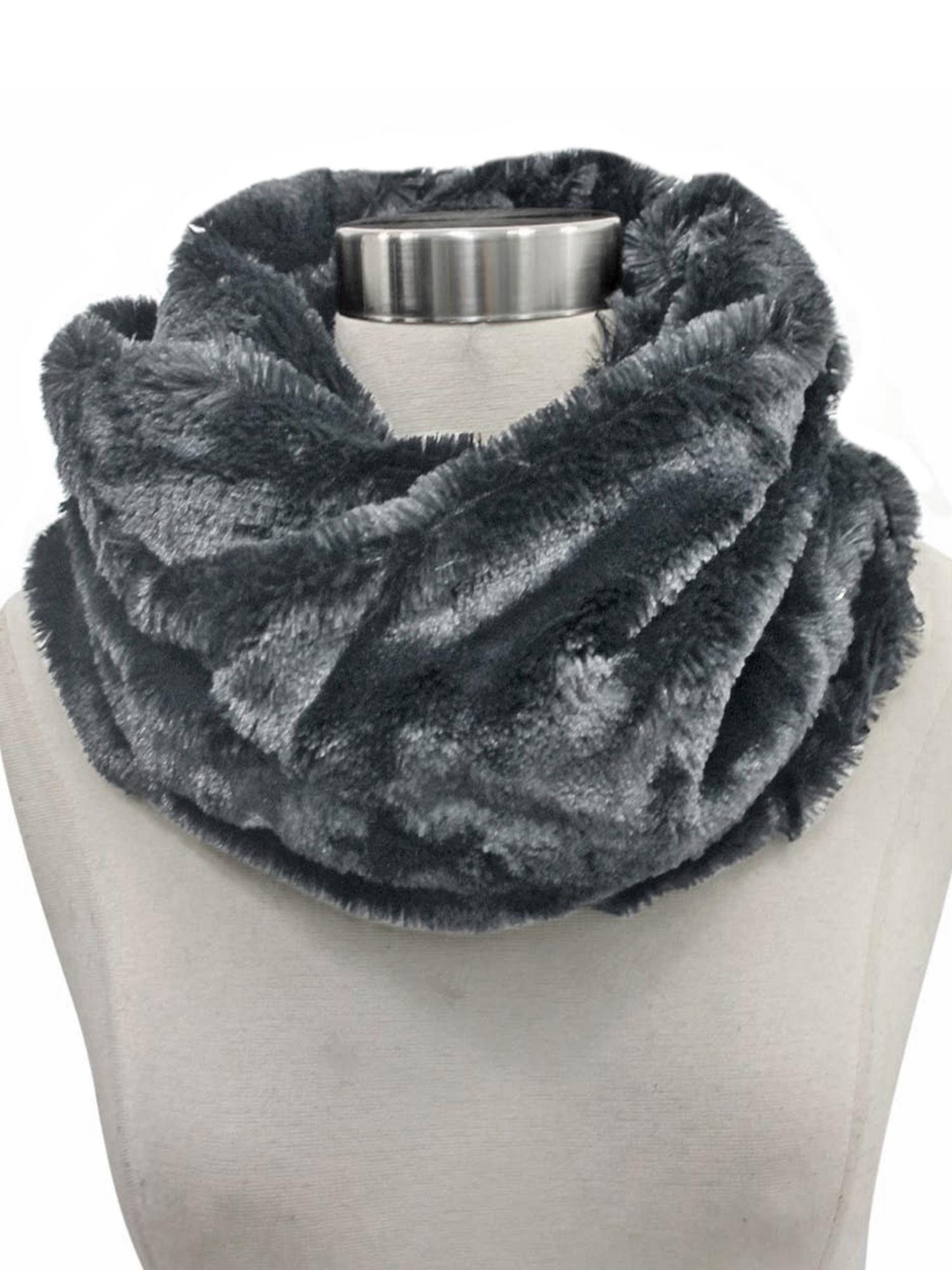 FAUX FUR INFINITY NECK WARMER WINTER SCARF - Imagen 26 de 39