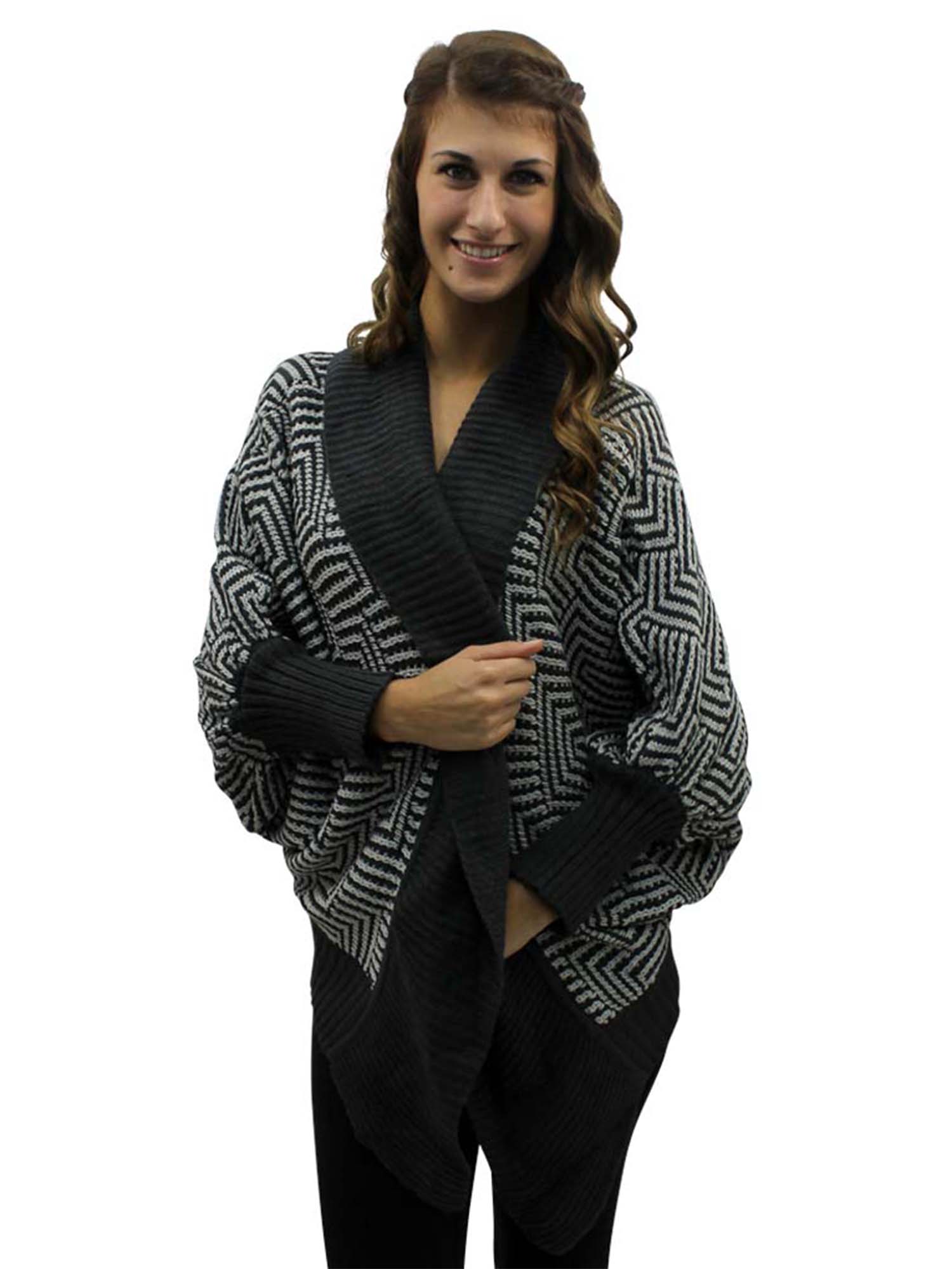 ABSTRACT PRINT OPEN FRONT CARDIGAN SWEATER | eBay