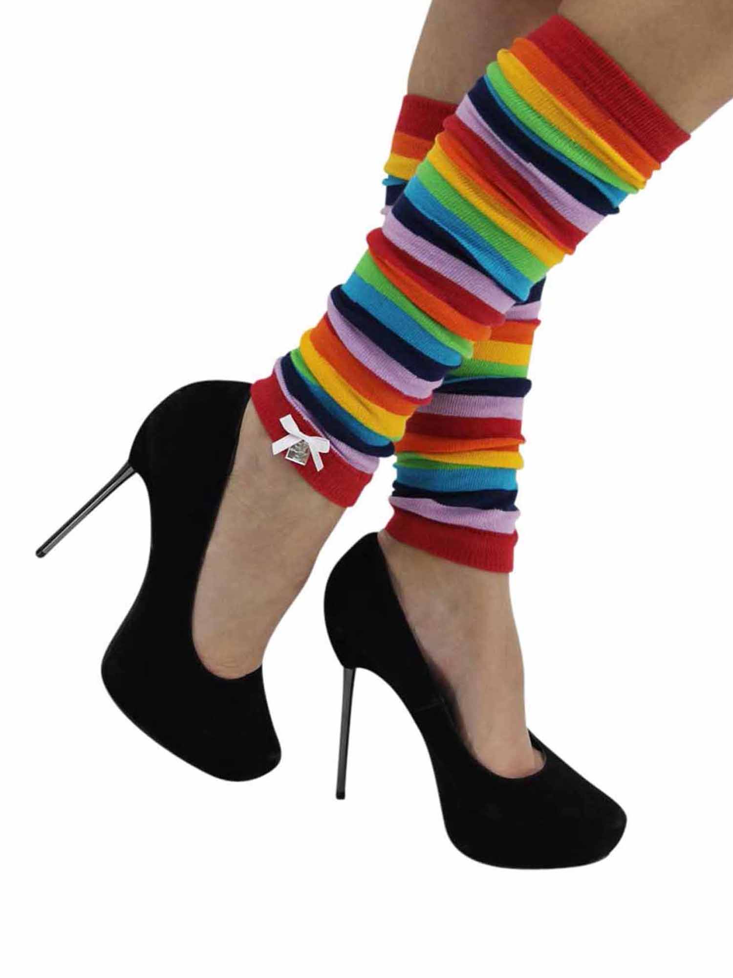 multi coloured leg warmers