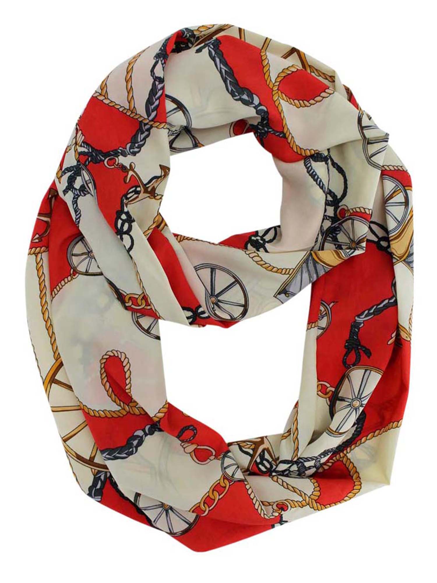 *New Nautical Anchor Infinity Scarf Lightweight Semi Sheer Beach Wrap Scarf NWT