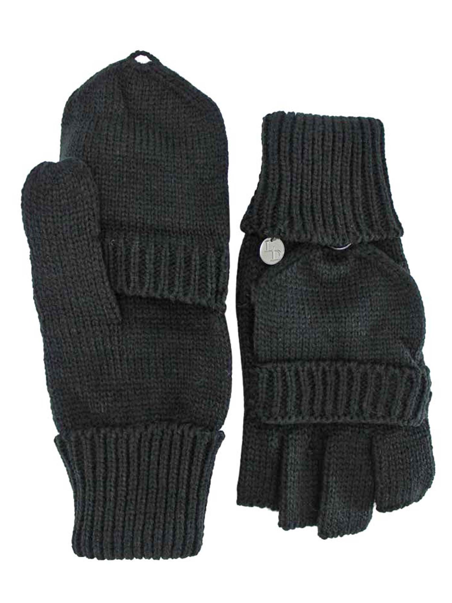 KNIT FINGERLESS GLOVES WITH MITTEN COVER | eBay