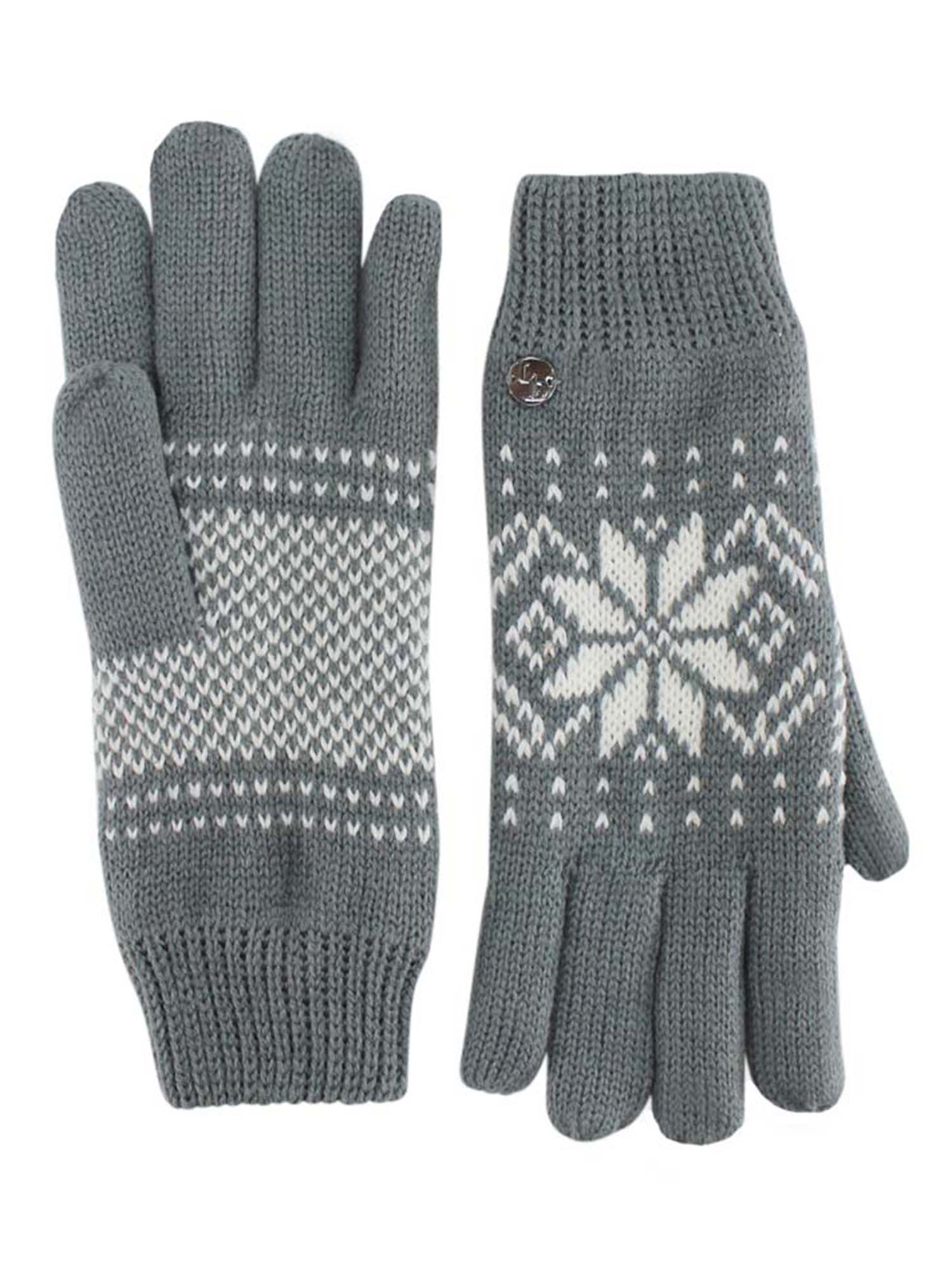 Men/'s Black and White Snowflake Print Thermal Gloves