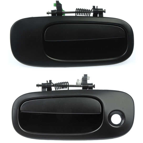 Front Left Driver Right Passenger Smooth Black Outside Door Handles Pair
