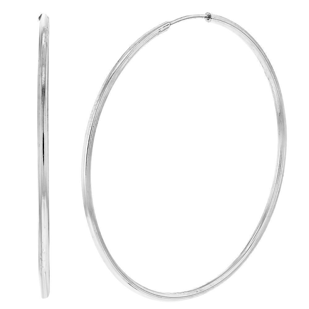 Silver Plated Comfortable Plain Thin Endless Hoop Earrings 25mm eBay