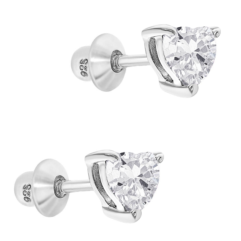 925 Sterling Silver Heart Baby Earrings Screw Back Girls Toddlers CZ eBay 925 Sterling Silver Heart Baby Earrings Screw Back Girls Toddlers CZ eBay