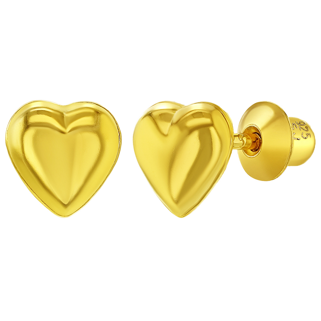 Hypoallergenic Silver Classic Earrings for Girls Yellow Nickel Free and Safe for Sensitive Ears