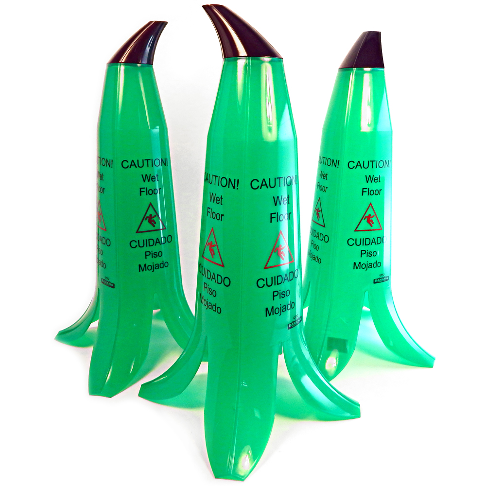 Banana Products Llc Lot Of 3 Green Banana Wet Floor Safety Cone