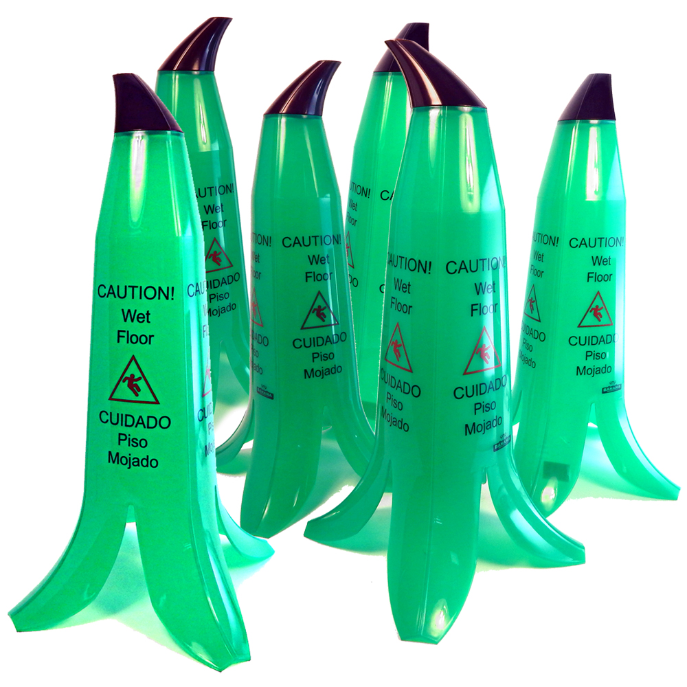 Green Banana Wet Floor Safety Cones Signs Box Of 6 By Banana