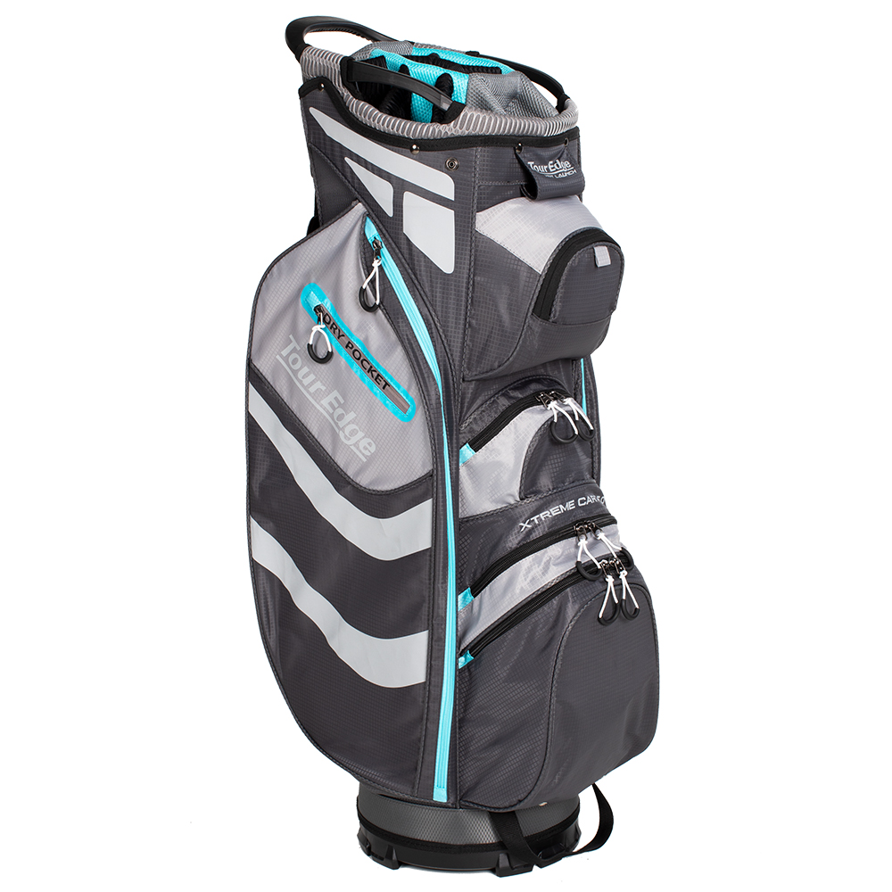 Hot Launch Xtreme 5.0 Women's Cart Bag, Silver/Blue - Tour Edge Golf
