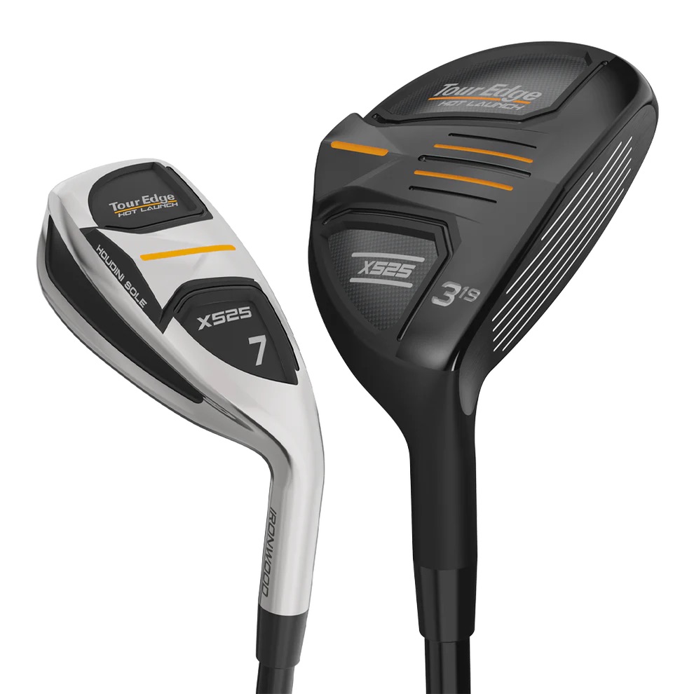 Tour Edge Golf Hot Launch X525 Combo #4,#5 Hybrids 6-PW Iron Woods Regular Flex Graphite [Mamiya Helium] Left Handed