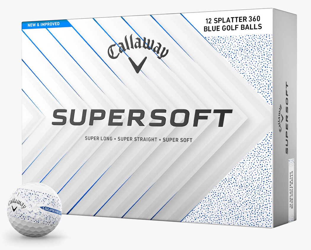 Callaway Golf 2025 Supersoft Splatter Golf Balls *1-Dozen* [Blue]