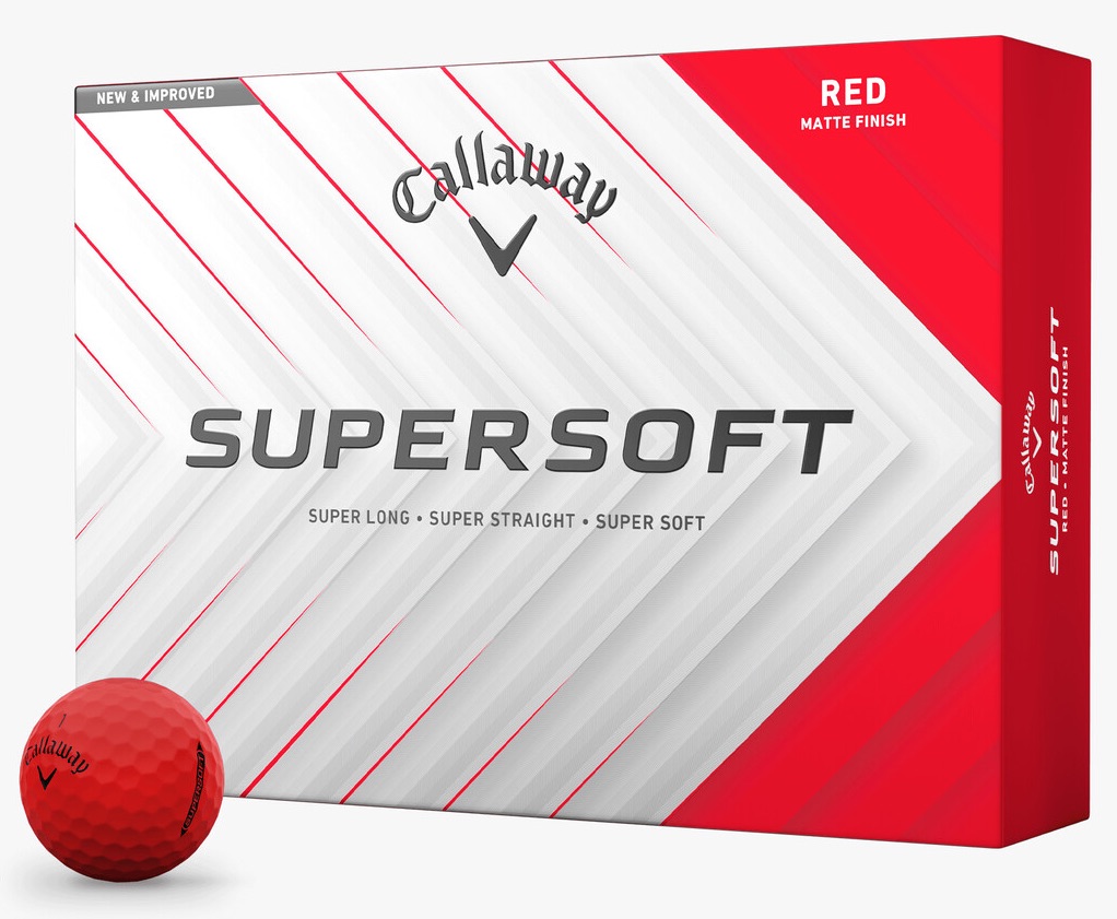 Callaway Golf 2025 Supersoft Golf Balls *1-Dozen* [Red] LOGO ONLY