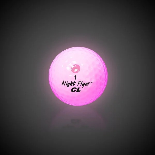 Night Flyer Golf- LED Constant Light Golf Balls [1-Ball] Pink