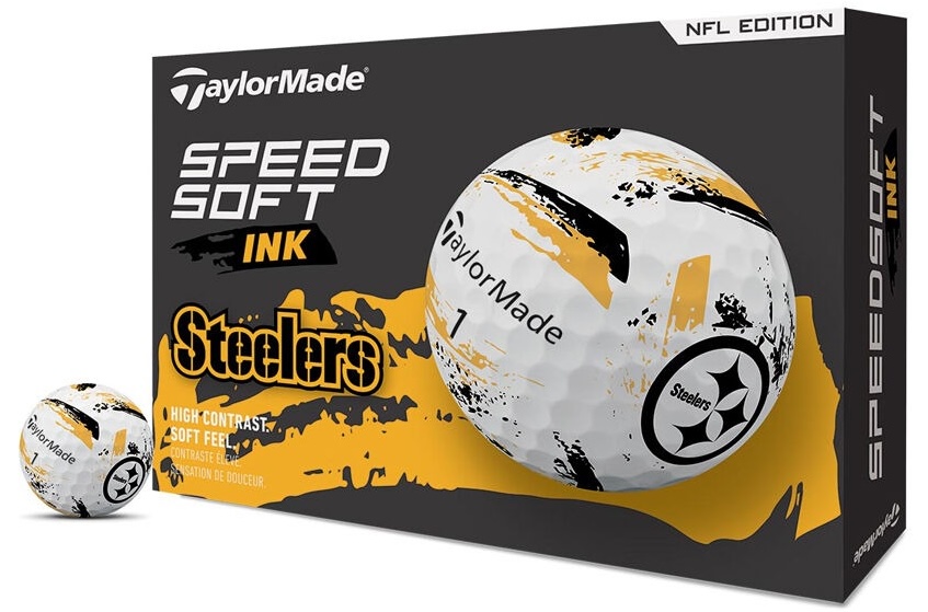TaylorMade SpeedSoft Ink NFL Golf Balls Pittsburgh Steelers