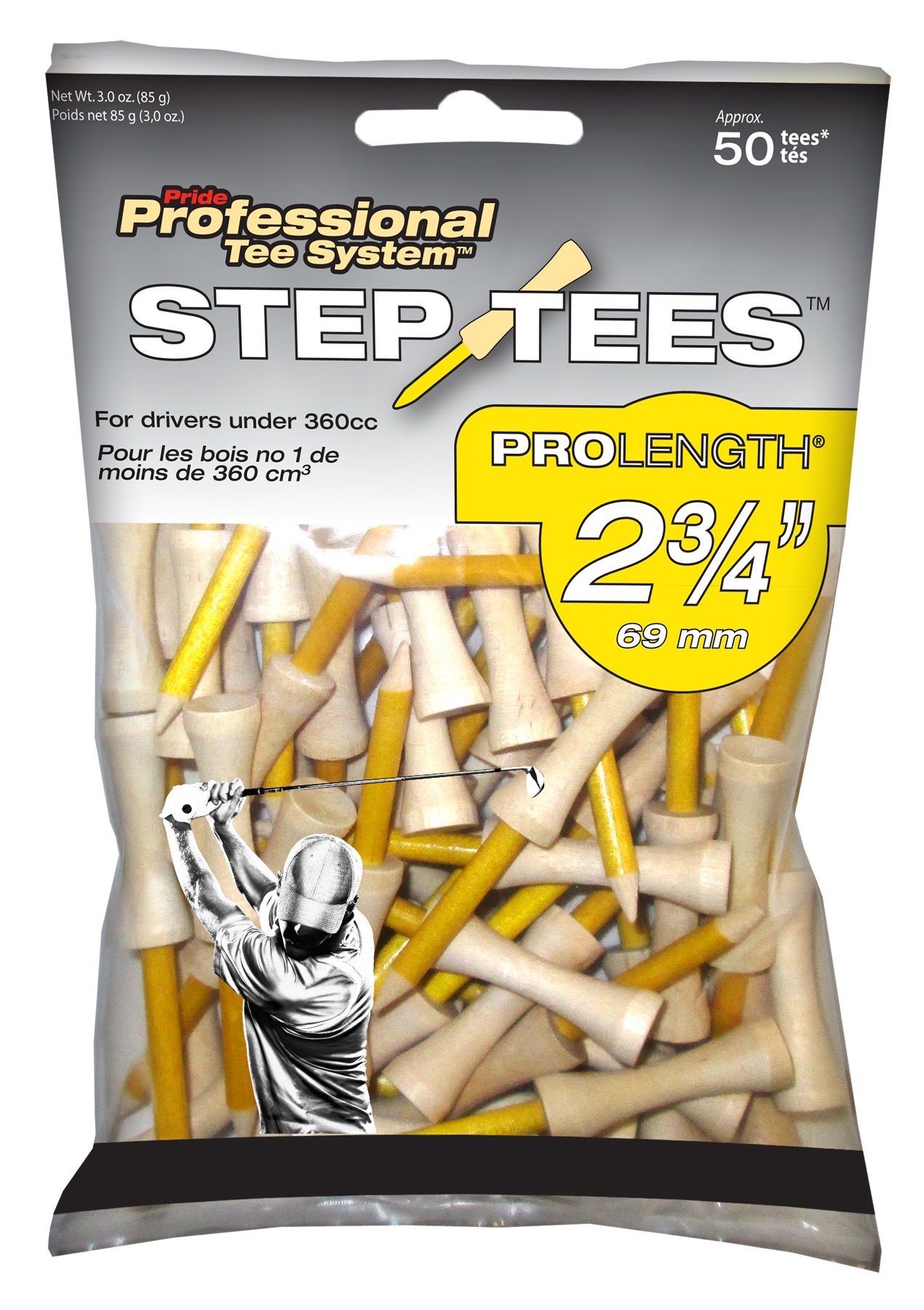 Pride Golf 2 3/4 Step Golf Tees (50 Count)