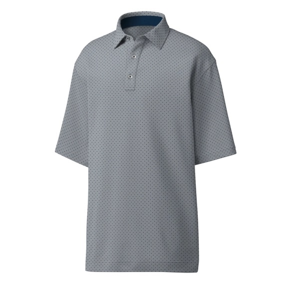 FootJoy Golf Stretch Lisle Dot Print Self Collar Polo