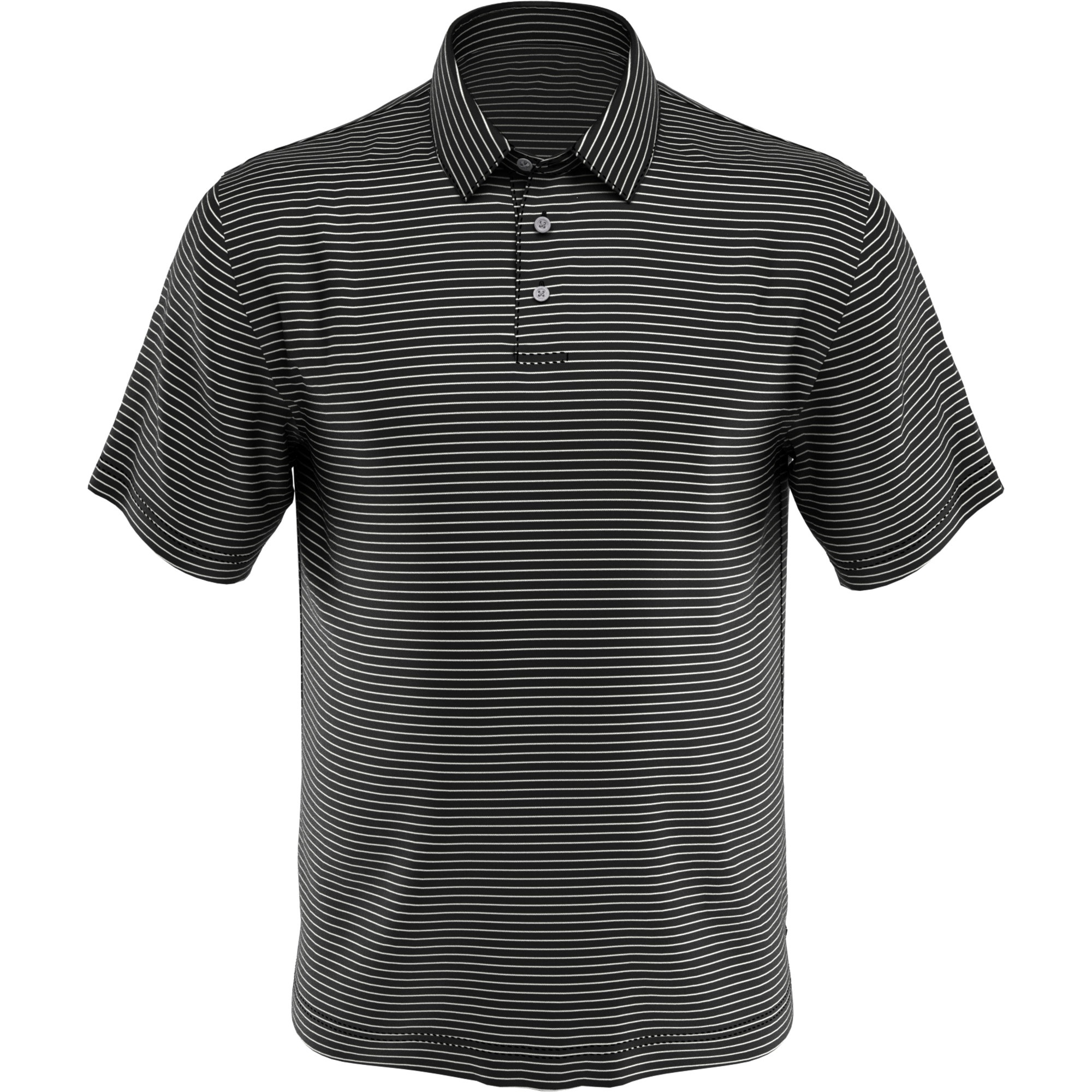 Feeder Stripe Short Sleeve Golf Polo Shirt, Black Short Sleeve Top