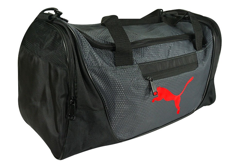 puma gym bag black and red