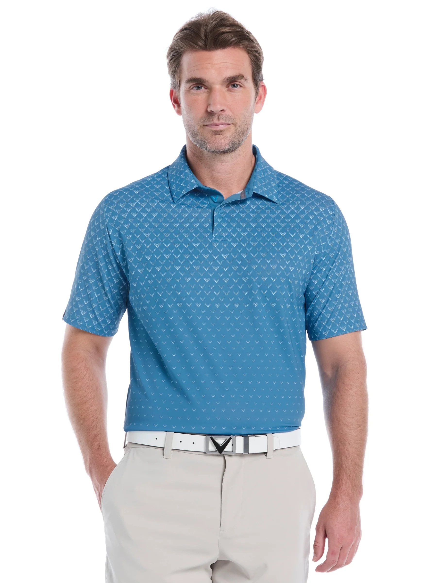 Callaway Golf Engineered Chevron Ombre Print Polo