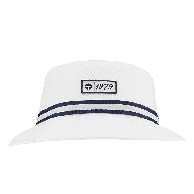 TaylorMade Vintage Twill Bucket Hat White S to M