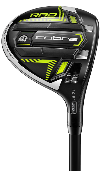 Pre-Owned Trade In Cobra Golf King Radspeed Black/Turbo Yellow Fairway Graphite MLH 14.5* Senior #3 Fairway [ Ust Mamiya Helium Nano Core 4F2 Graphite ] -0.5" * Excellent * LEFT HAND