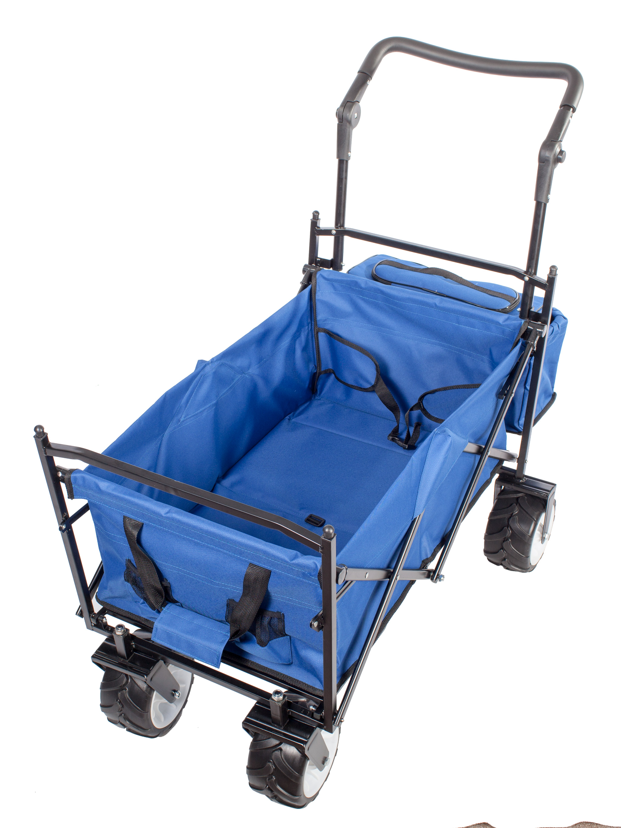 BLUE OUTDOOR PUSH FOLDING WAGON CANOPY GARDEN UTILITY TRAVEL CART ALL