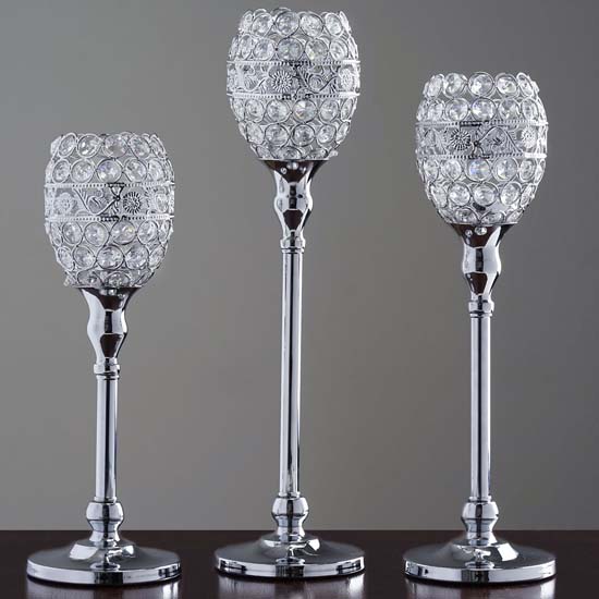 2PCS Crystal Candle Holder Goblet Votive Tealight Wedding Chandelier Centerpiece
