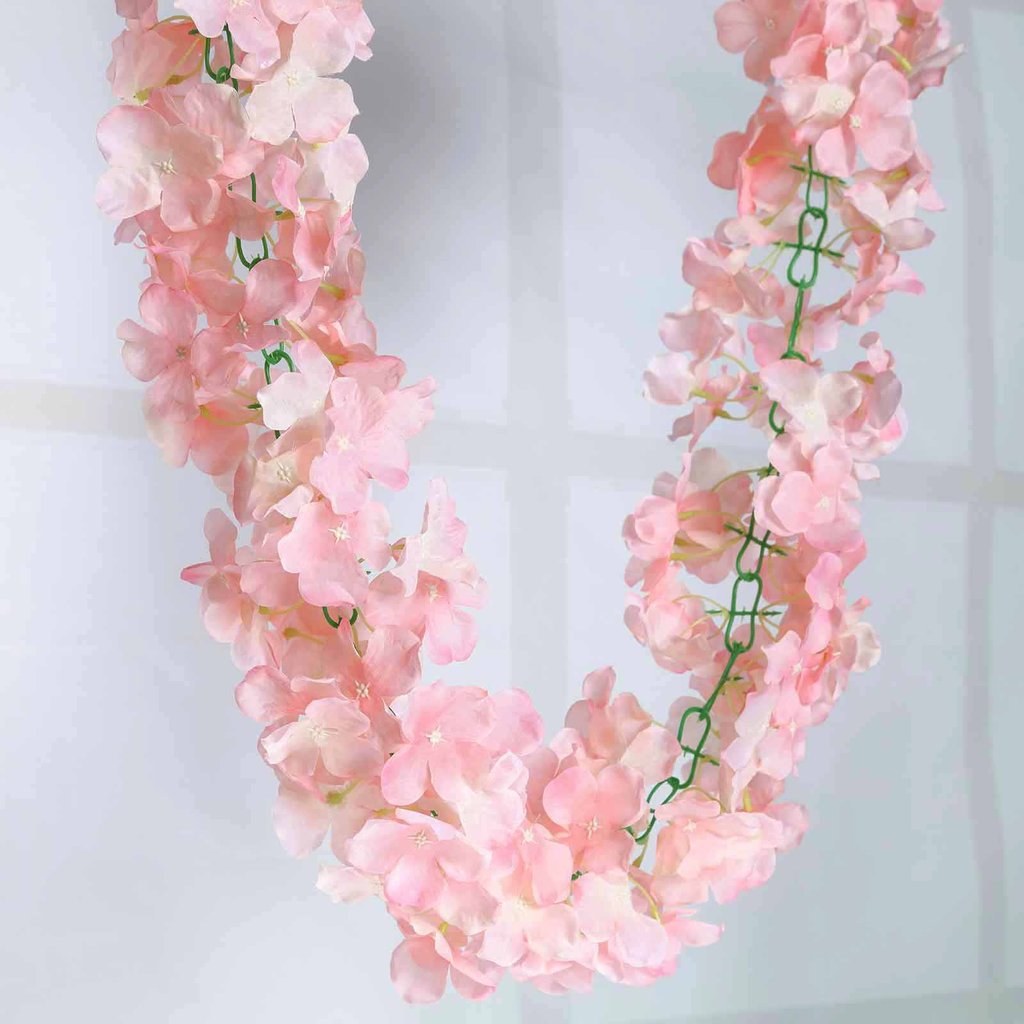 3D Chain Silk Hydrangea 21 ft long Garlands Wedding Party Flowers Decorations - Picture 2 of 22