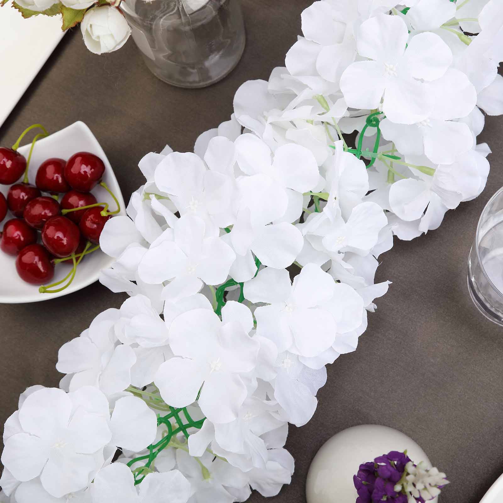 3D Chain Silk Hydrangea 21 ft long Garlands Wedding Party Flowers Decorations - Picture 22 of 22