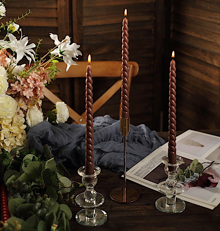12 Unscented 11 in Long Spiral Premium Wax Taper CANDLES Party Home Decorations - Picture 44 of 82