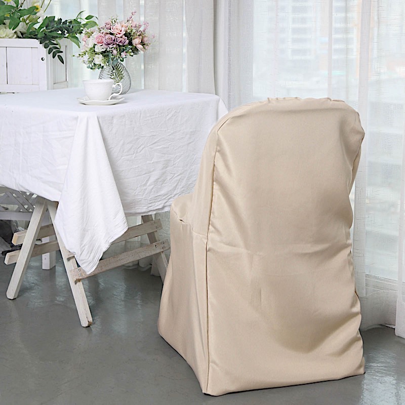 100 Polyester Folding CHAIR COVERS Wedding Banquet Party Slipcover Decorations - Picture 84 of 134