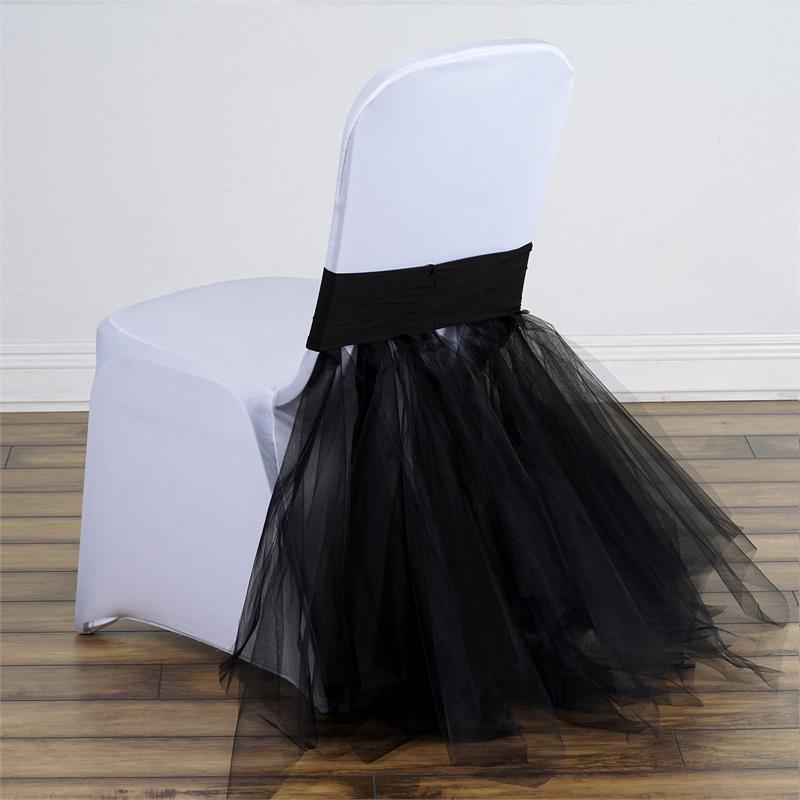 10 pcs TULLE TUTU SPANDEX CHAIR SASHES Wedding Banquet Reception Decorations
