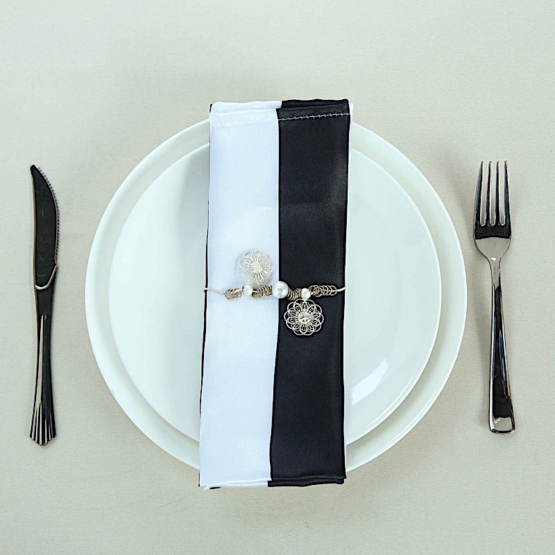 25 20x20" Stripes Satin Table Napkins Wedding Party Reception Linens Catering - Picture 9 of 25