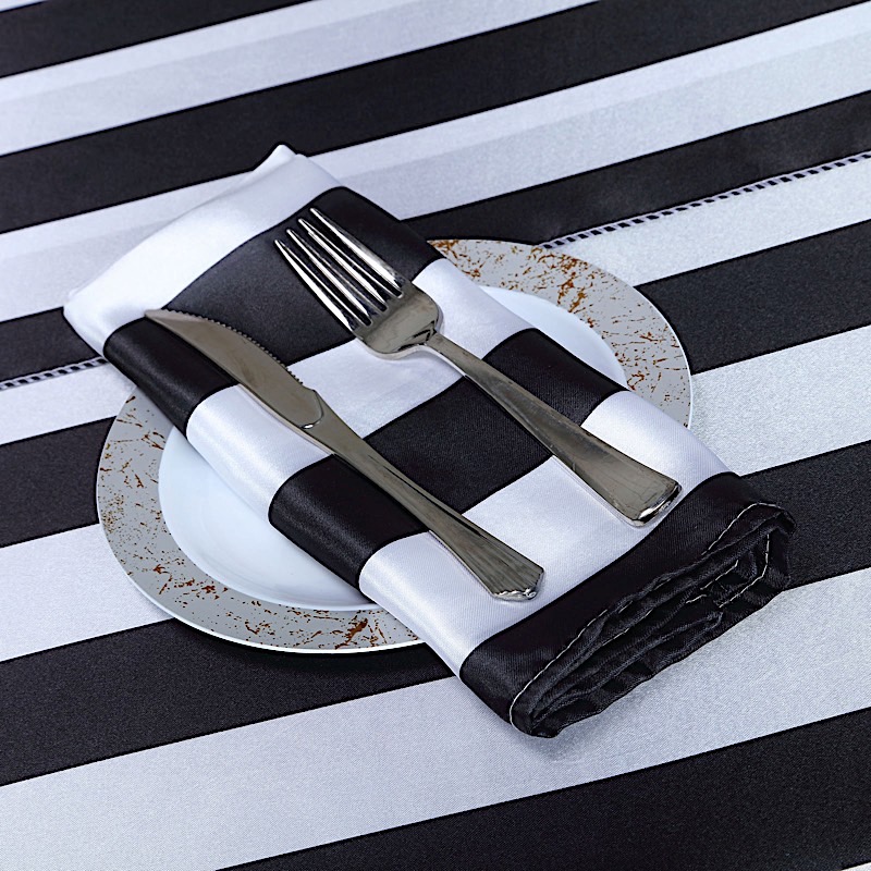 25 20x20" Stripes Satin Table Napkins Wedding Party Reception Linens Catering - Picture 13 of 25