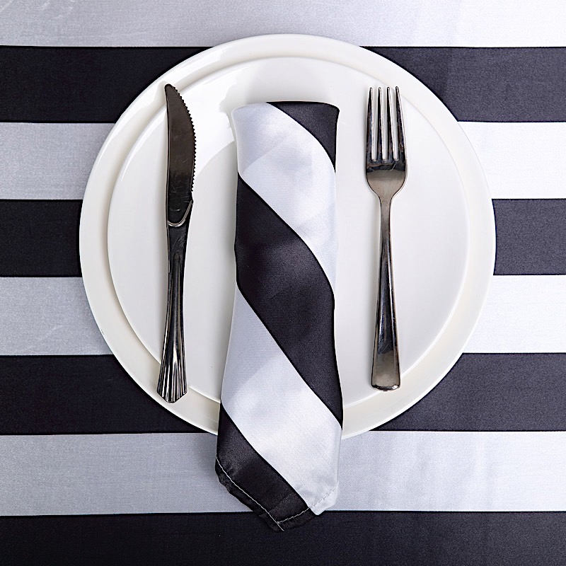 25 20x20" Stripes Satin Table Napkins Wedding Party Reception Linens Catering - Picture 14 of 25