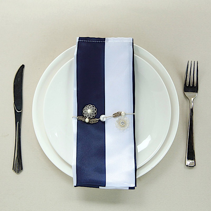 25 20x20" Stripes Satin Table Napkins Wedding Party Reception Linens Catering - Picture 17 of 25