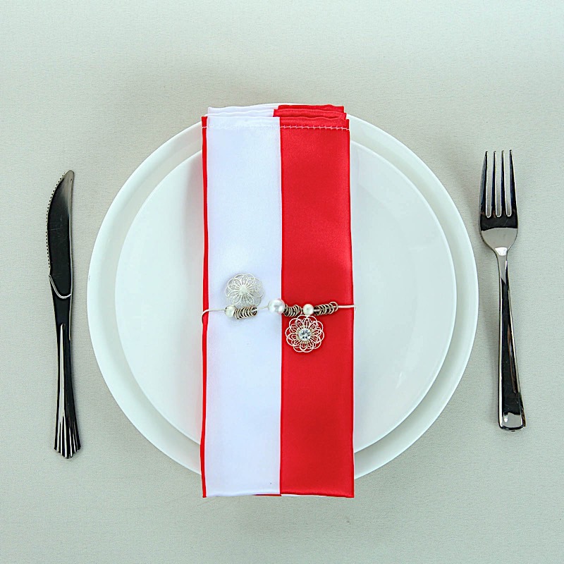 25 20x20" Stripes Satin Table Napkins Wedding Party Reception Linens Catering - Picture 18 of 25