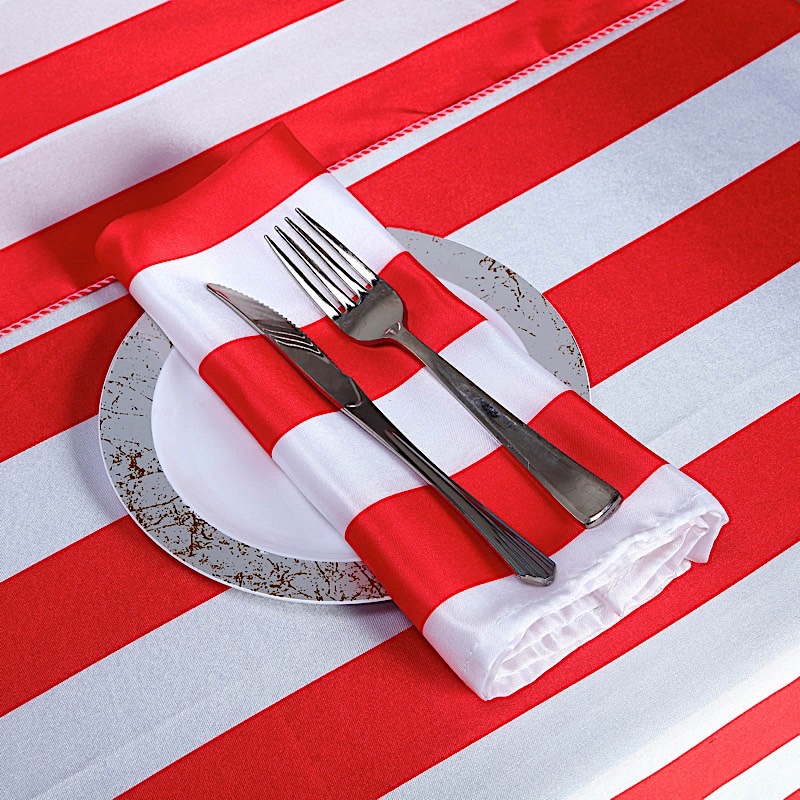 25 20x20" Stripes Satin Table Napkins Wedding Party Reception Linens Catering - Picture 22 of 25