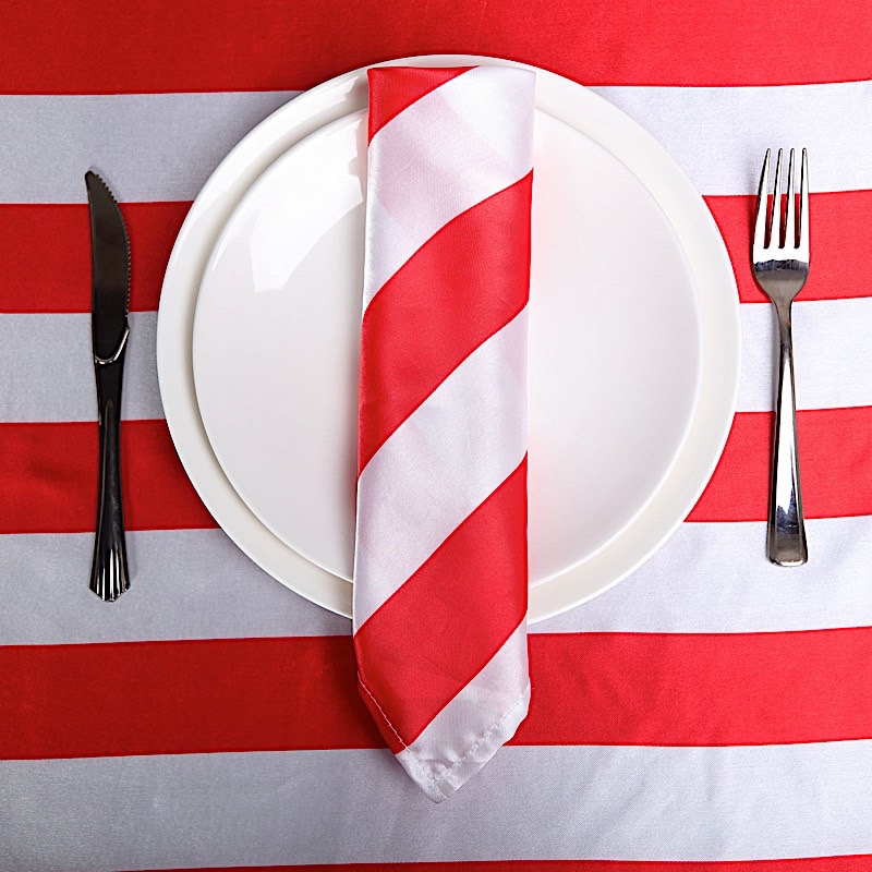 25 20x20" Stripes Satin Table Napkins Wedding Party Reception Linens Catering - Picture 23 of 25