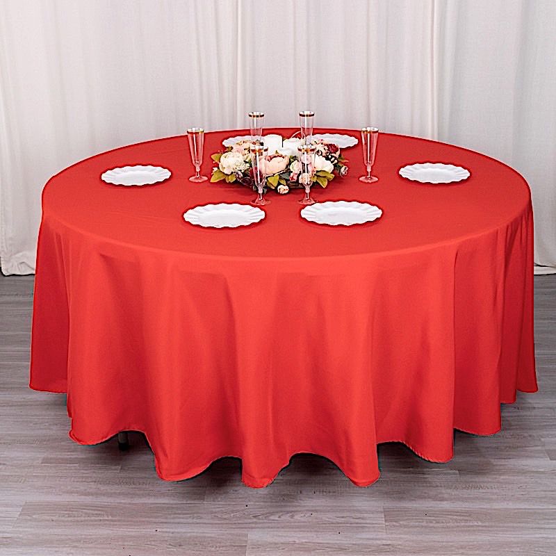 6 ROUND 108" Premium Quality POLYESTER TABLECLOTHS Wedding C