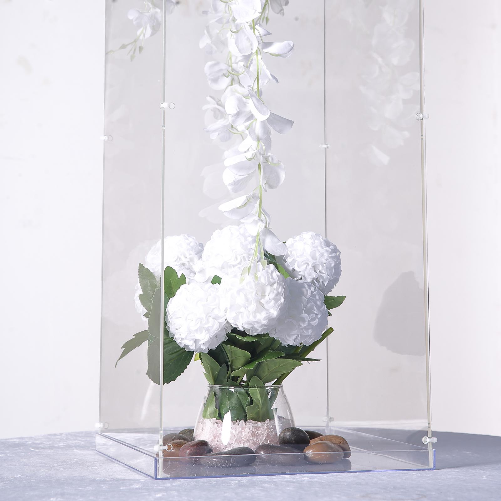 CLEAR 24" Acrylic DISPLAY BOX Pedestal Riser Centerpiece Column Home Decorations main product image