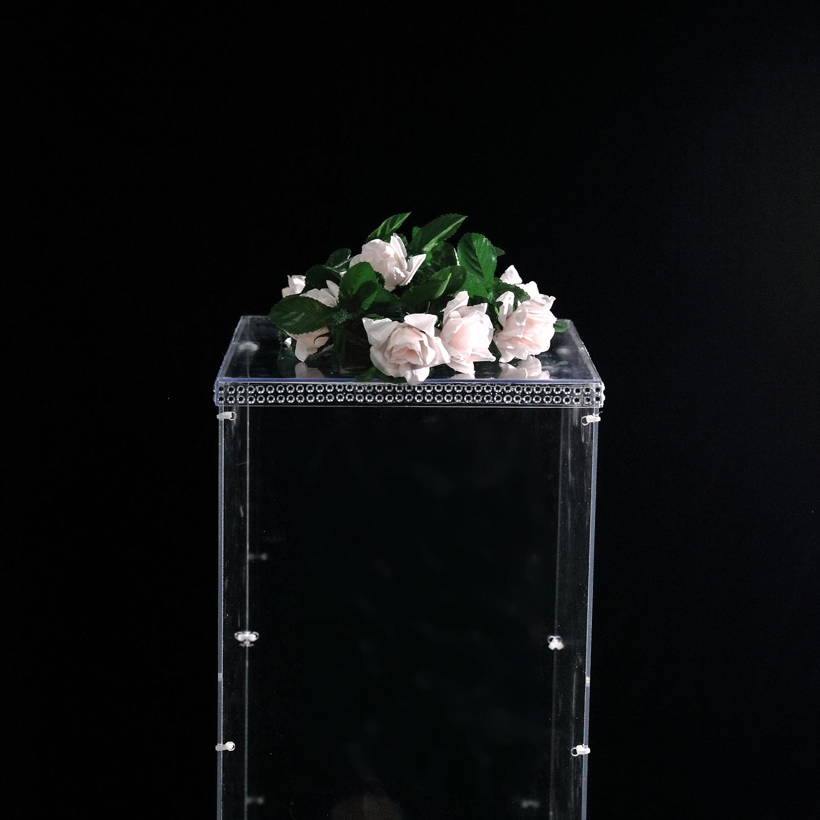 CLEAR 24" Acrylic DISPLAY BOX Pedestal Riser Centerpiece Column Home Decorations detailed image 6