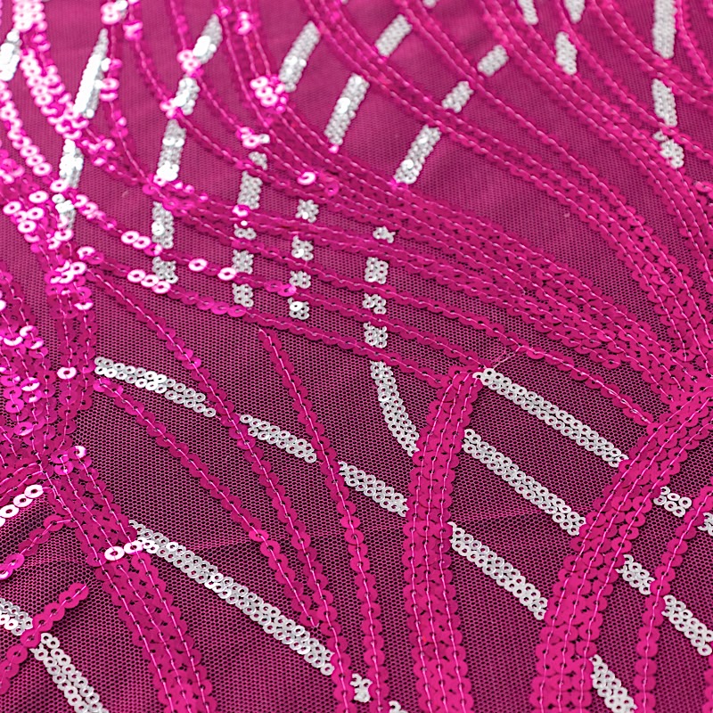 12x108 in Mesh Wavy Embroidered Sequins TABLE RUNNER Party Events Decorations - Picture 33 of 80